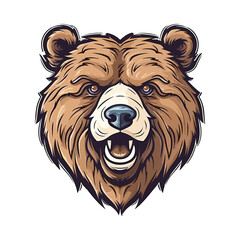 Bear head mascot. Logo design. Illustration for printing on t-shirts.
