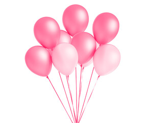 pink balloon isolated on white