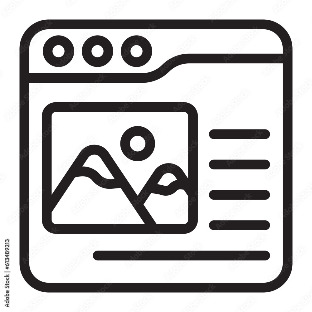 Wall mural website line icon