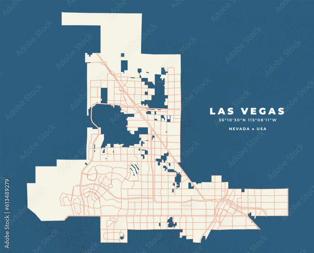 Poster las vegas map vector poster flyer