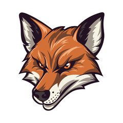 Fox head mascot. Logo design. Illustration for printing on t-shirts.