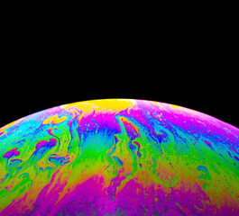 colorful bubble on a dark background