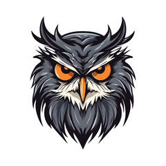 Owl head mascot. Logo design. Illustration for printing on t-shirts.