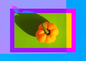 Pop art vegetable clean fresh colorful background for diet 