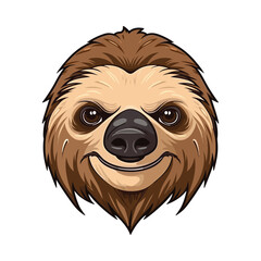 Sloth head mascot. Logo design. Illustration for printing on t-shirts.