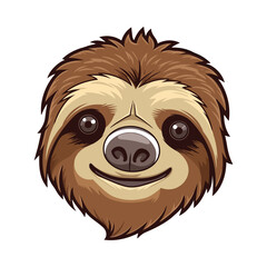 Sloth head mascot. Logo design. Illustration for printing on t-shirts.