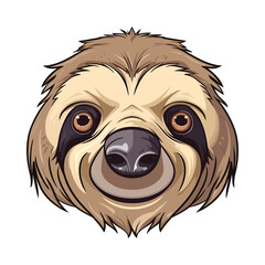 Sloth head mascot. Logo design. Illustration for printing on t-shirts.