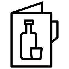 Fototapeta premium bar menu book line 