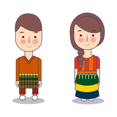 Naklejka premium boy and girl campak dance traditional belitung indonesia culture dance national carnival performance festival