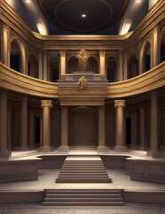 Podium in Ancient greek mythology style interior design - Ai
