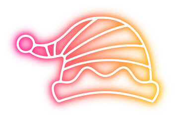 Set of Christmas hat neon