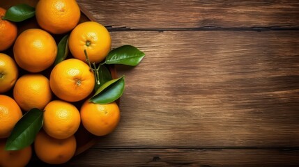 orange on wooden board background
