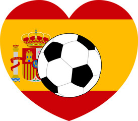 Spain Spanish Flag Soccer Football Heart