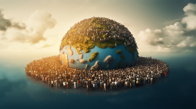 earth globe on the population, world population day