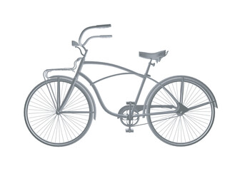 Fototapeta na wymiar Polygonal vintage bicycle, vector. Black and white retro bicycle. 3D.