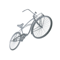 Fototapeta na wymiar Polygonal vintage bicycle, vector. Black and white retro bicycle. 3D.