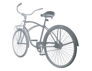Fototapeta premium Polygonal vintage bicycle, vector. Black and white retro bicycle. 3D.