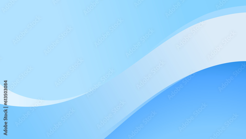 Wall mural Blue abstract wave background presentation template	
