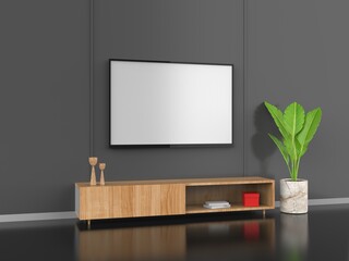 Blank TV screen template for any kind of commercial advertisement etc. 3d illustration mockup.