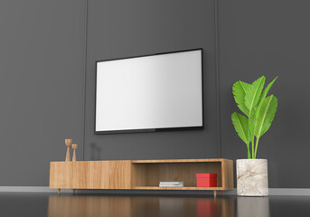Blank TV screen template for any kind of commercial advertisement etc. 3d illustration mockup.