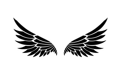 Obraz premium vector silhouette angel wings logo