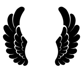 vector silhouette angel wings logo