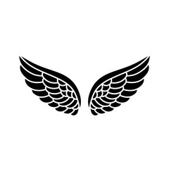 vector silhouette angel wings logo