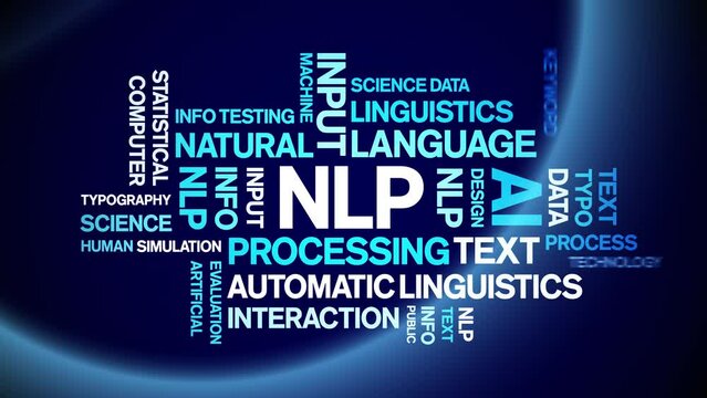 NLP animated tag word cloud;text design animation kinetic typography seamless loop.
