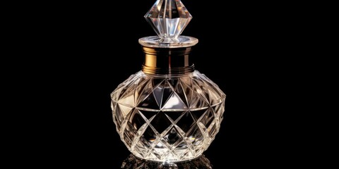 Crystal Perfume Bottle: Refraction of Light - AI Generated