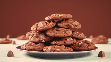 Obraz premium A plate of tasty chocolate cookies