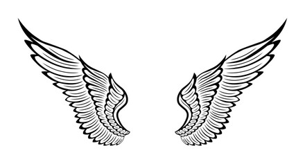 Vector angel wings tattoo design