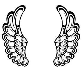 Vector angel wings tattoo design