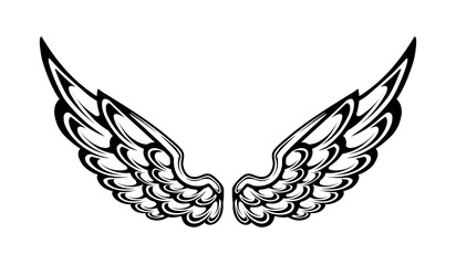 Vector angel wings tattoo design