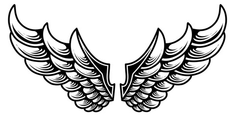 Vector angel wings tattoo design