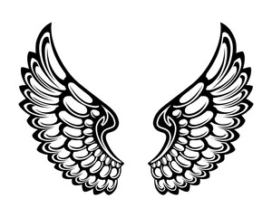 Vector angel wings tattoo design
