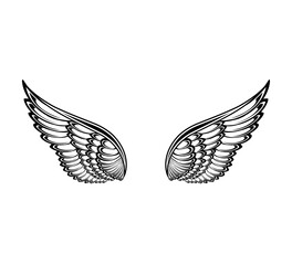 Vector angel wings tattoo design