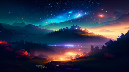 Obraz premium Celestial Canopy Generated Ai