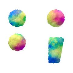 Colorful fluffy clouds alphabet symbols and punctuation marks. This is a part of a set which also includes uppercase and lowercase letters, numbers, shapes, and frames