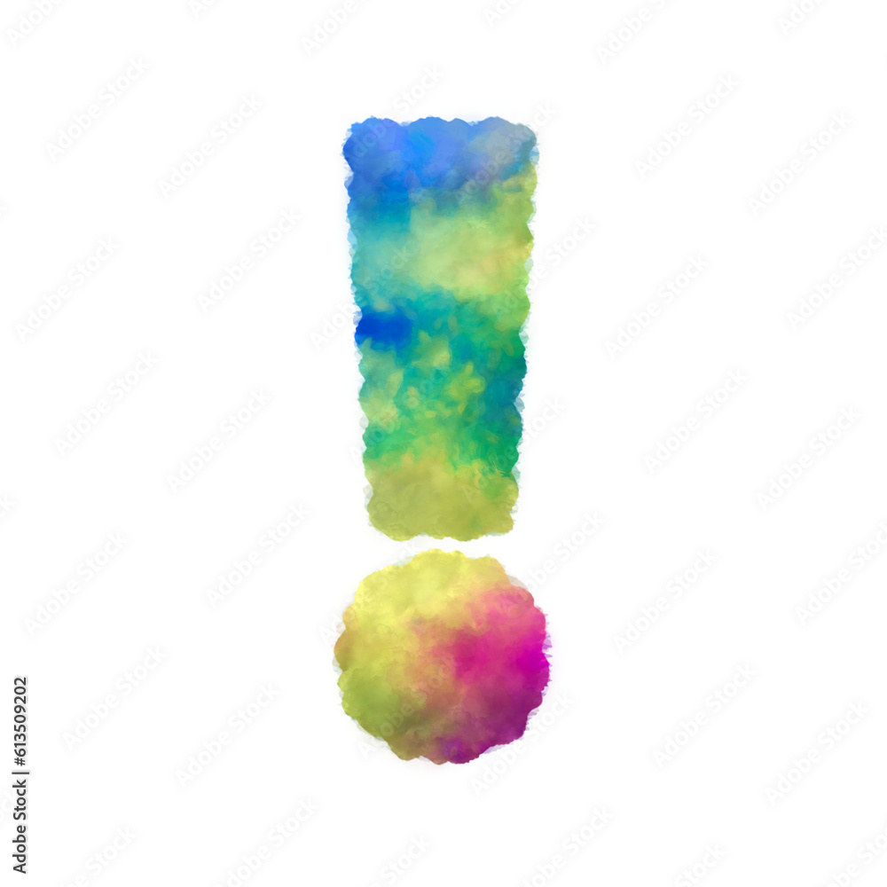 Poster colorful fluffy clouds alphabet symbols and punctuation marks. this is a part of a set which also in