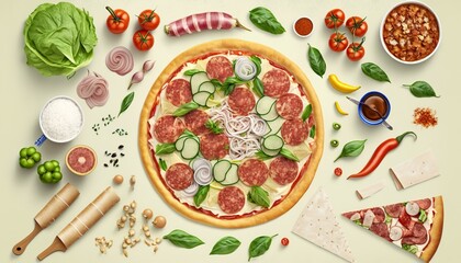 pizza ingredients served separately