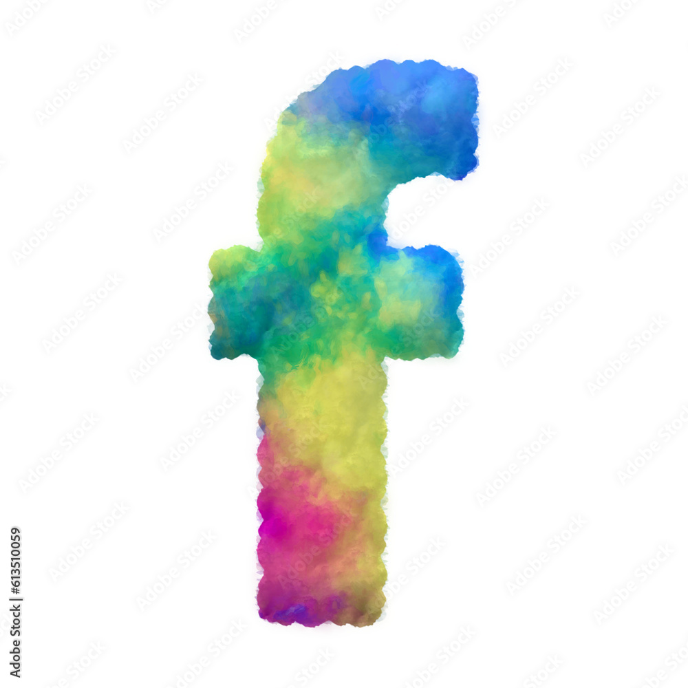 Poster colorful fluffy clouds alphabet lowercase letters. this is a part of a set which also includes upper