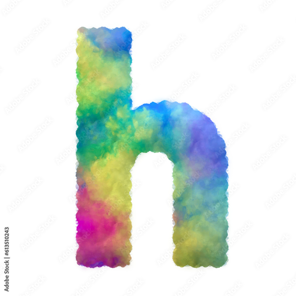 Poster colorful fluffy clouds alphabet lowercase letters. this is a part of a set which also includes upper