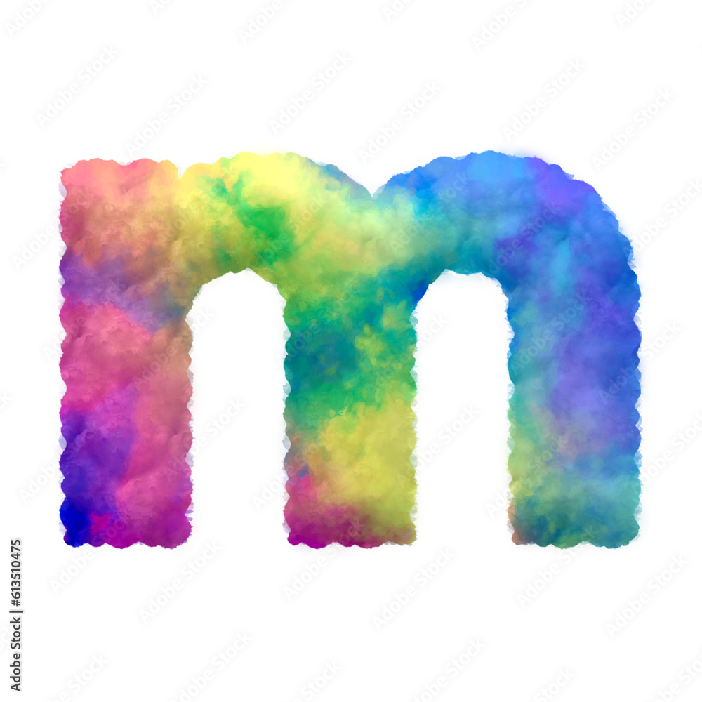 Poster colorful fluffy clouds alphabet lowercase letters. this is a part of a set which also includes upper