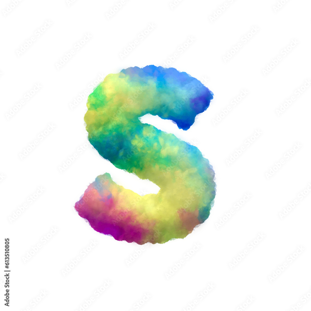 Aufkleber colorful fluffy clouds alphabet lowercase letters. this is a part of a set which also includes upper
