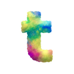 Colorful fluffy clouds alphabet lowercase letters. This is a part of a set which also includes uppercase letters, numbers, punctuation marks, symbols, shapes, and frames