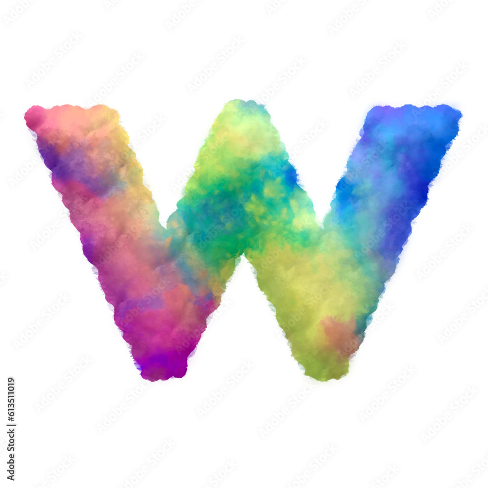 Poster colorful fluffy clouds alphabet lowercase letters. this is a part of a set which also includes upper