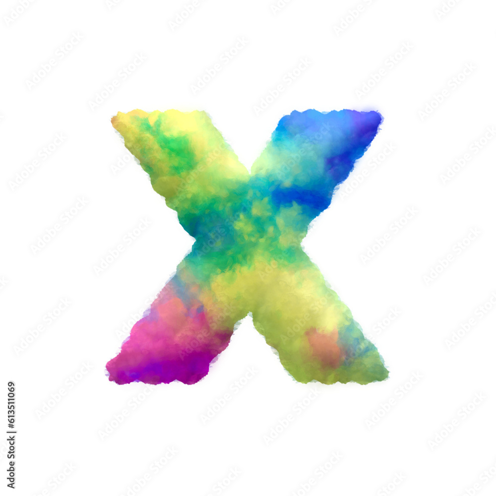 Poster colorful fluffy clouds alphabet lowercase letters. this is a part of a set which also includes upper