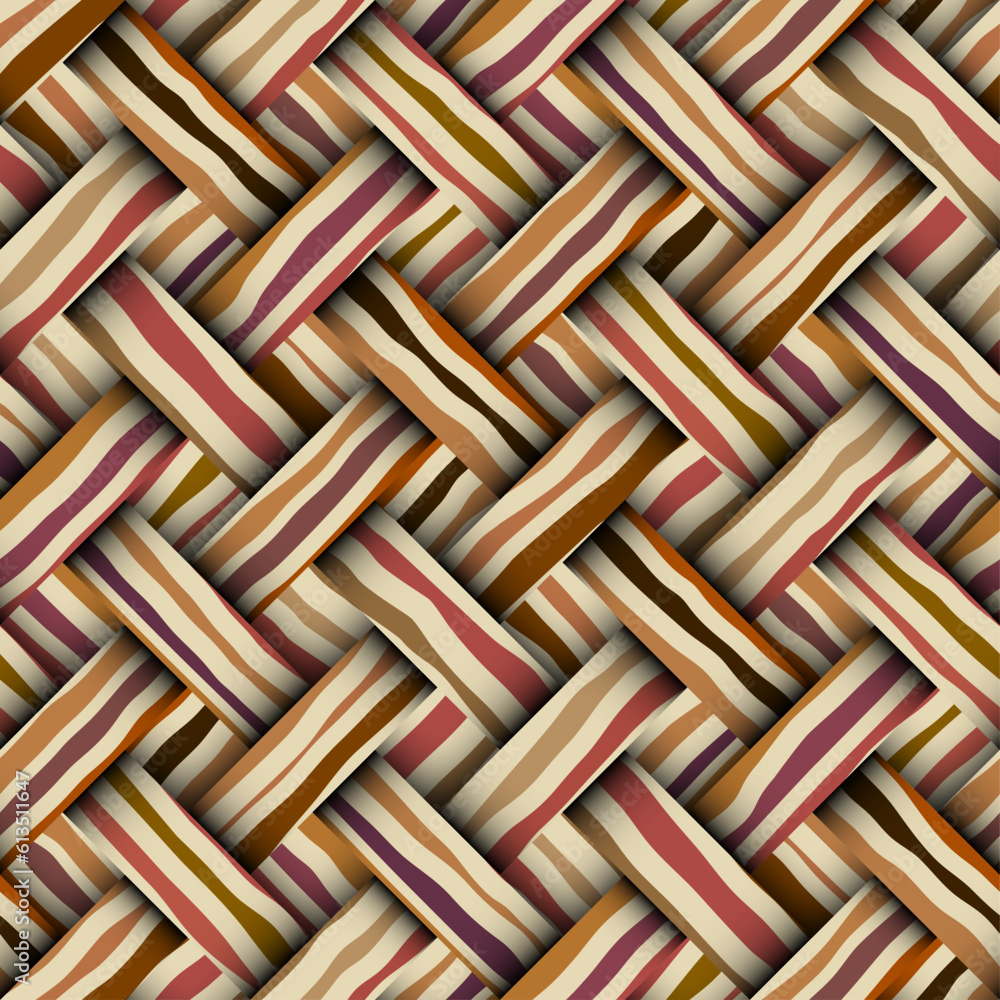 Poster Seamless vector image. Beige herringbone geometric pattern . Tribal native style. Vector image