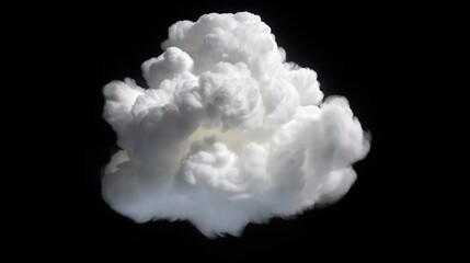 White clouds isolated on black background. Generative AI