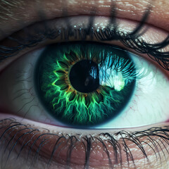 Beautiful Closeup of an Green Eye